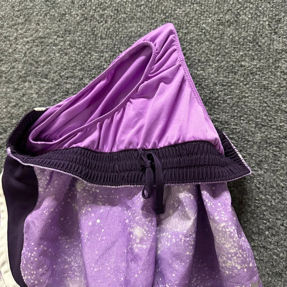 Nike Shorts Womens Size L Purple Splatter Dri-Fit Running Built-in Liner